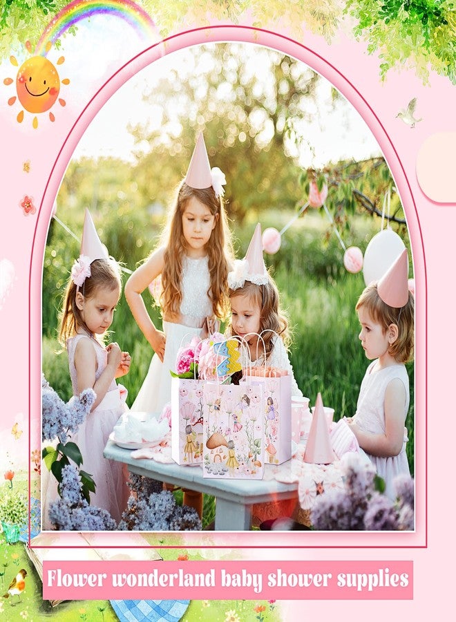 Dinifee 12 Pcs Fairy First Birthday Party Favor Bags with Handles Floral Goodie Paper Bags Floral Candy Treat Boxes Butterfly Fairy Theme Gift Boxes for Girl First Birthday Party Decoration - Image 3